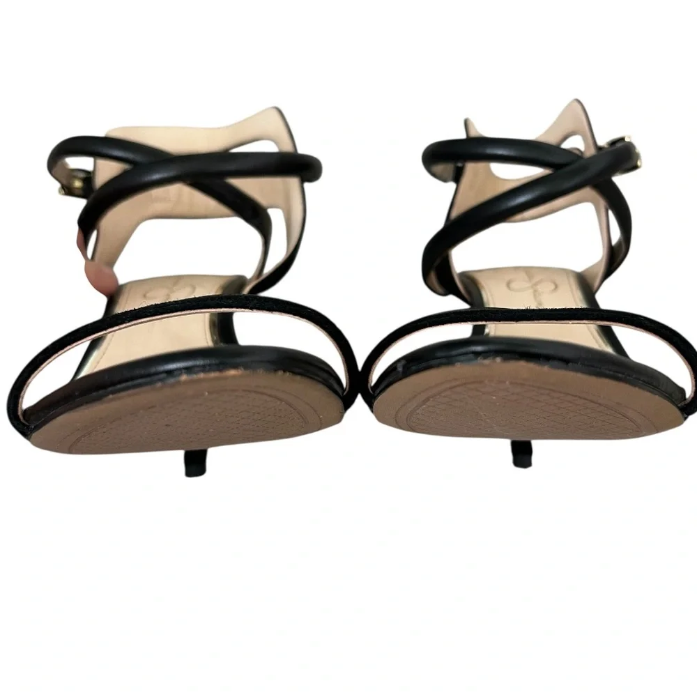 JESSICA SIMPSON Women’s Black Strappy Sandals Vegan Leather & Suede 4